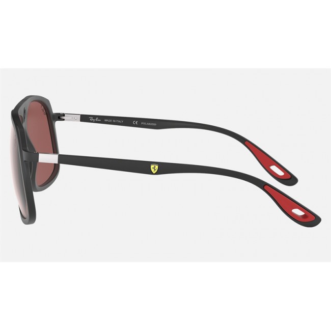 Ray Ban RB4308 Scuderia Ferrari Collection Silver Mirror Chromance Black Sunglasses