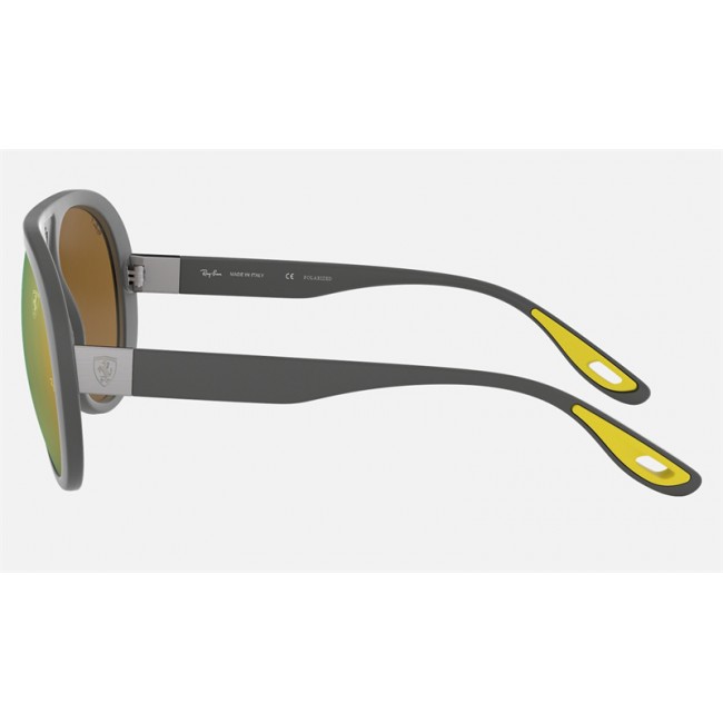 Ray Ban RB4310 Scuderia Ferrari Collection Gold Mirror Chromance Grey Sunglasses