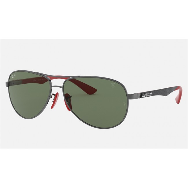 Ray Ban RB8313 Scuderia Ferrari Collection Green Classic Gunmetal Sunglasses