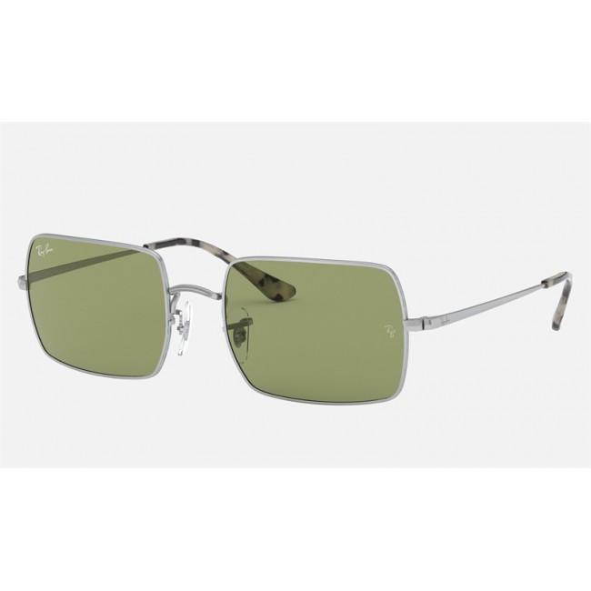 Ray Ban Rectangle RB1969 Green Classic Silver Sunglasses