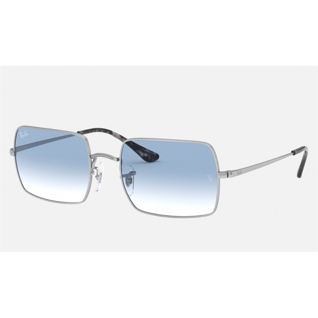 Ray Ban Rectangle RB1969 Light Blue Gradient Silver Sunglasses