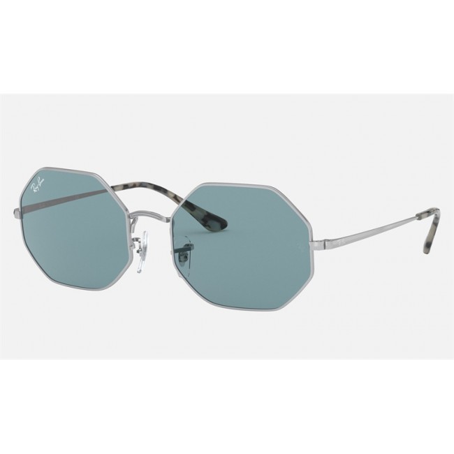 Ray Ban Roctagon RB1972 Blue Classic Silver Sunglasses