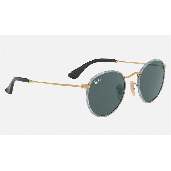 Ray Ban Round Craft RB3475Q Blue Denim Frame Blue Classic Lens Sunglasses