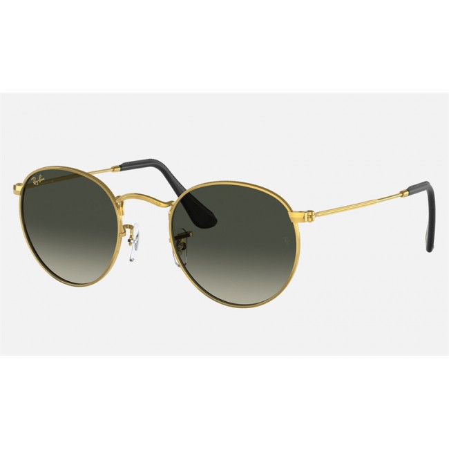 Ray Ban Round Metal Collection RB3447 Gradient + Gold Frame Grey Gradient Lens Sunglasses