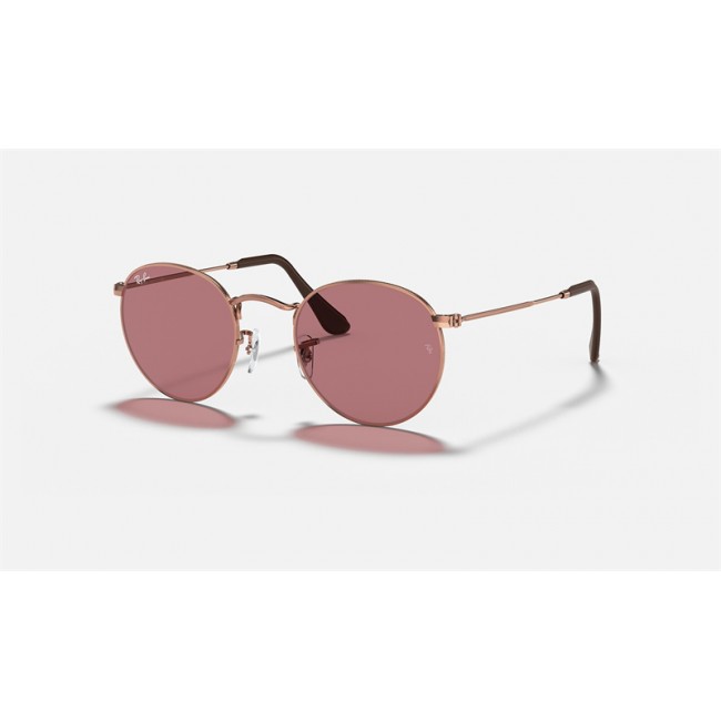 Ray Ban Round Metal Collection RB3447 Violet Classic Bronze-Copper Sunglasses