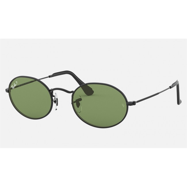 Ray Ban Round Oval Collection RB3547 Polarized Classic G-15 + Black Frame Green Classic G-15 Lens Sunglasses