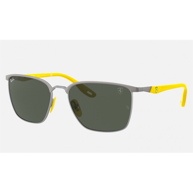 Ray Ban Scuderia Ferrari Collection RB3673 Green Classic Shiny Gunmetal Sunglasses