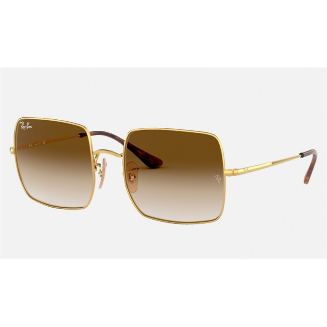 Ray Ban Square Classic RB1971 Brown Gradient Gold Sunglasses