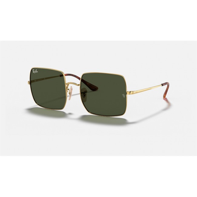 Ray Ban Square Classic RB1971 Green Gradient Gold Sunglasses