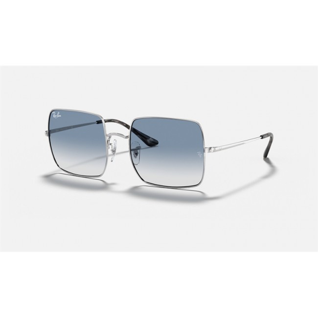 Ray Ban Square Classic RB1971 Light Blue Gradient Silver Sunglasses