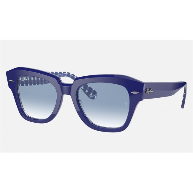 Ray Ban State Street RB2186 Gradient + Blue Frame Light Blue Gradient Lens Sunglasses