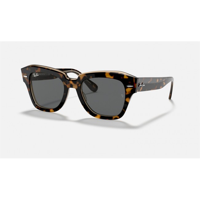 Ray Ban State Street RB2186 Dark Gray Classic Brown Tortoise Sunglasses