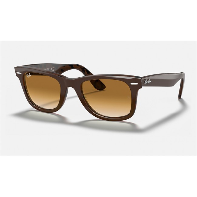 Ray Ban Wayfarer Color Mix RB2140 Light Brown Gradient Brown Sunglasses