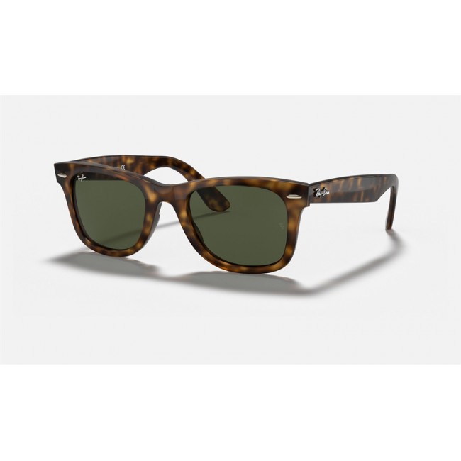 Ray Ban Wayfarer Ease RB4340 Green Classic G-15 Tortoise Sunglasses
