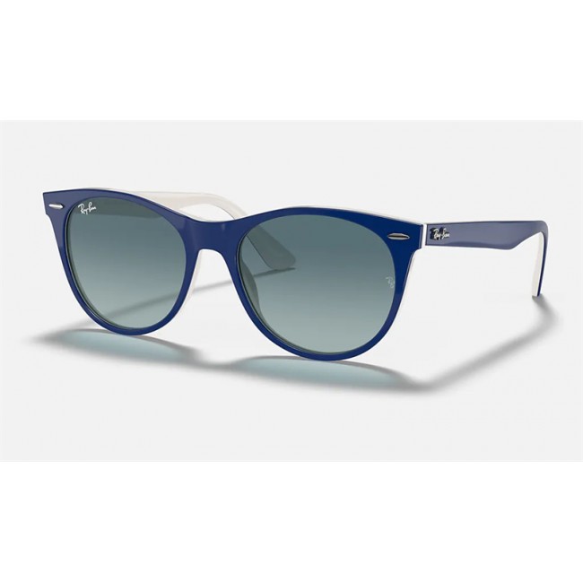 Ray Ban Wayfarer II Classic RB2185F Blue Frame Blue Gradient Lens Sunglasses